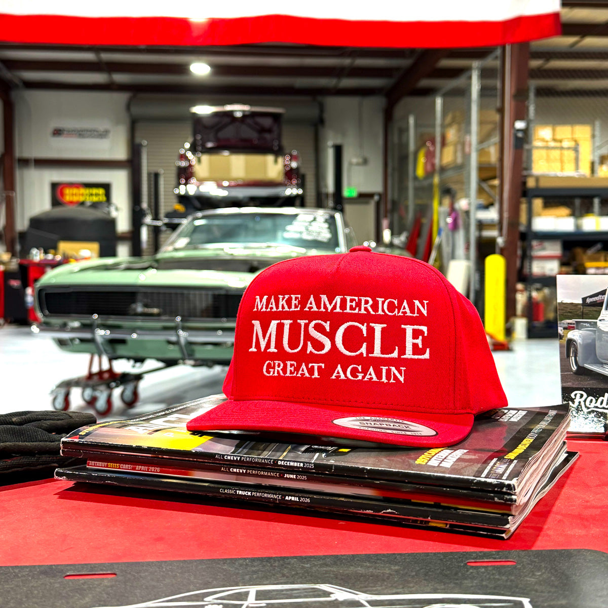 Make American Muscle Great Again - Red Flat Bill Snapback