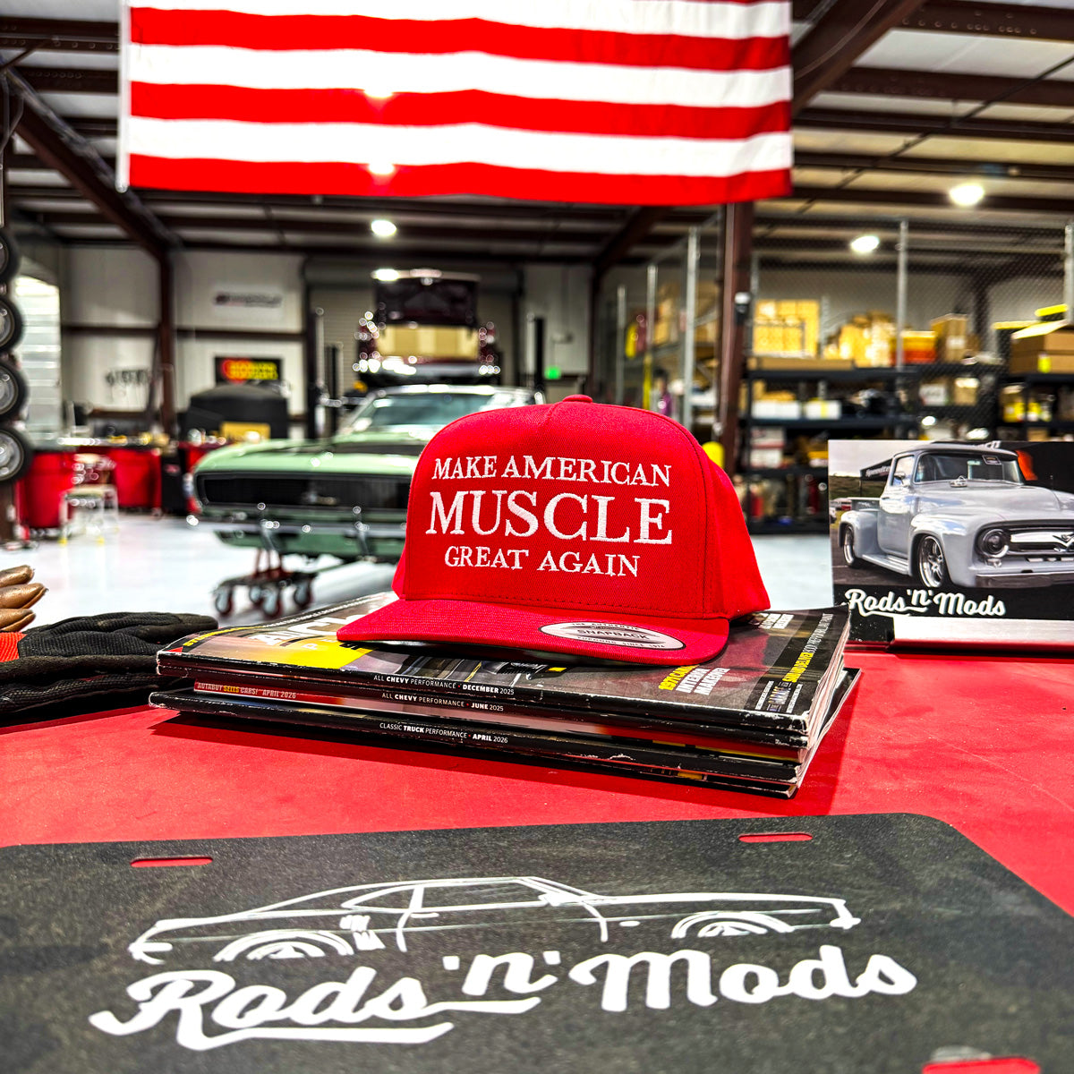 Make American Muscle Great Again - Red Flat Bill Snapback