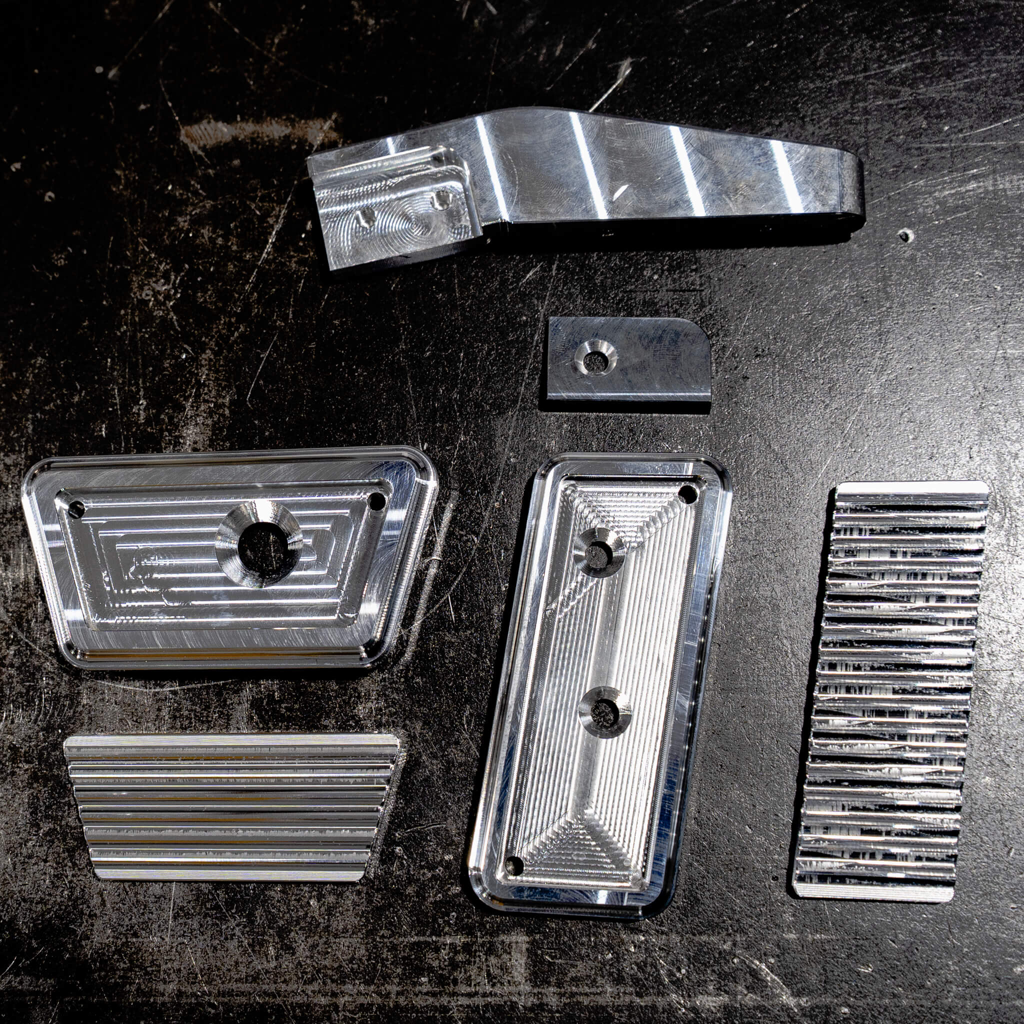 SSI Billet Aluminum Gas/Brake Pedal Set Polished - Hot Rod Rat Rod Universal - 8600POL/8500POL